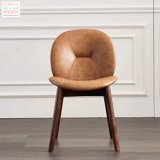 Classical Loft Wooden Frame Hotel Living Room Dining Home Furniture Vintage Restaurant Chair Oak Real Leather Dining Chair