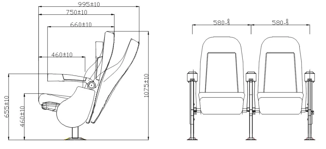 2020 Push PU Back Arm Public Auditorium Church Office Cinema Theater Chair